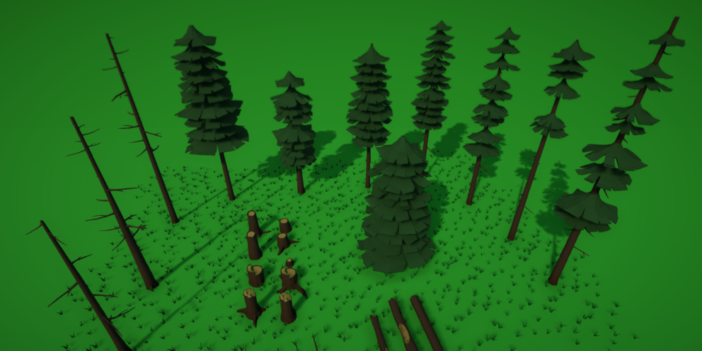 Animated Pines Pack – Low Poly Nature